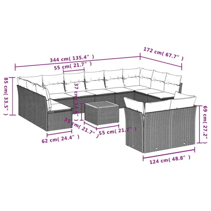 Grijze tuinset met waterdichte tas en gepoedercoat stalen frame - Grijs - Tuinsets