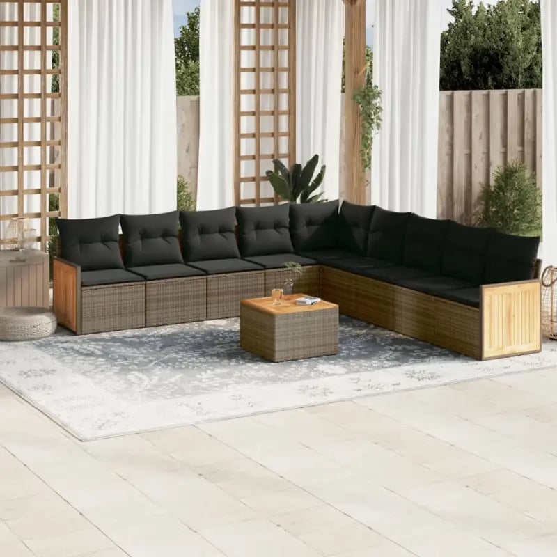 Grijze tuinset met waterdichte zak en gepoedercoat staal voor buiten - Grijs / Met tafel - Tuinsets