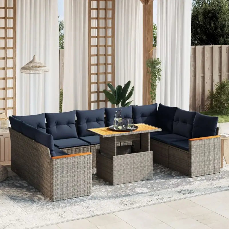 Grijze tuinset van gepoedercoat staal voor comfortabele zithoeken - Grijs / zonder opbergruimte - Tuinsets
