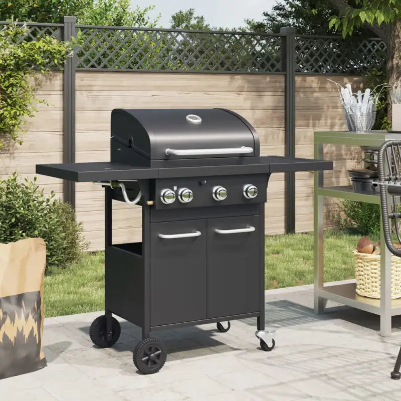 Grote gasbarbecue met ingebouwde thermometer en gepoedercoat staal - 4 kookzones - Barbecues