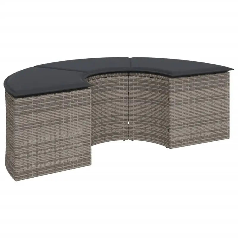 Halfronde loungeset in grijs materiaal met gepoedercoat staal for tuin of terras - Loungebanken