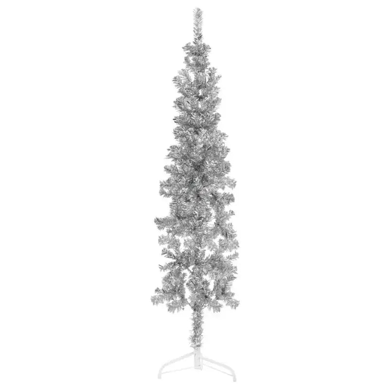 Halve kunstkerstboom voor een gezellige feestdagen sfeer - Zilver / 180 cm / 1 - Kerstbomen