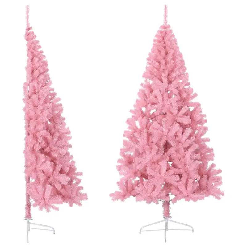 Halve kunstkerstboom voor een volle en realistische feestdagen sfeer - Roze / 240 x 125 cm / 1 - Kerstbomen