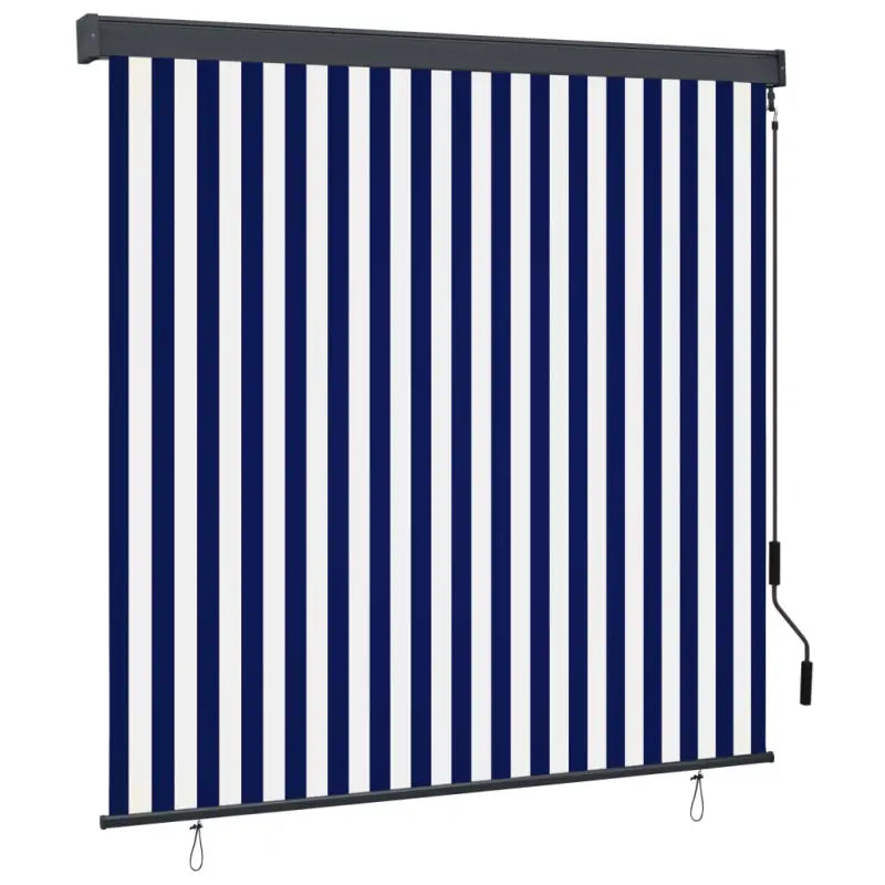 Handbediend tuinrolgordijn voor balkon tuin of terras - Blauw en wit / 170 x 250 cm - Jaloezieën & rolgordijnen