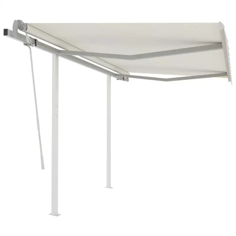 Handmatige uitschuifbare terrasluifel met gepoedercoat aluminium frame - Crème / 3.5 x 2.5 m / 1 - Zonwering