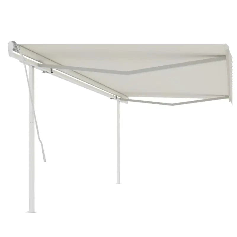 Handmatige uitschuifbare terrasluifel met gepoedercoat aluminium frame - Crème / 5 x 3 m / 1 - Zonwering