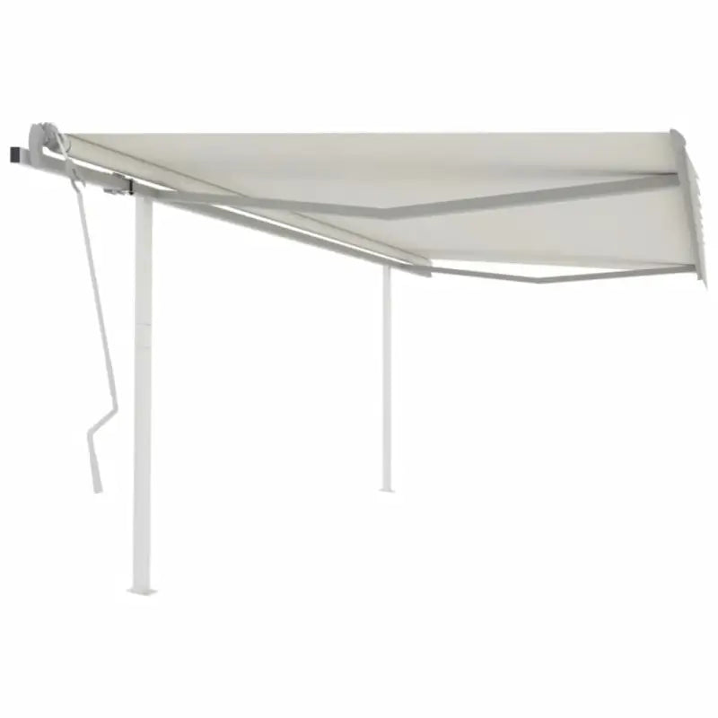 Handmatige uitschuifbare terrasluifel met gepoedercoat aluminium frame - Crème / 4 x 3.5 m / 1 - Zonwering