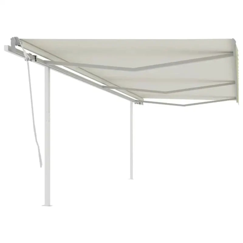 Handmatige uitschuifbare terrasluifel met gepoedercoat aluminium frame - Crème / 6 x 3 m / 1 - Zonwering