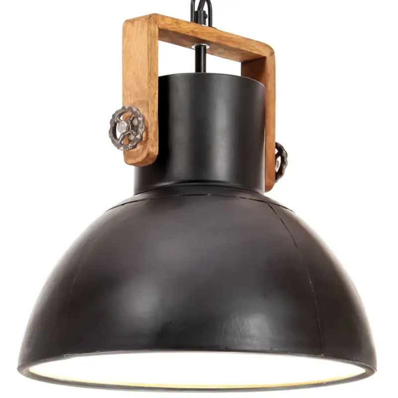 Hanglamp van massief gerecycled hout voor woonkamer en eetkamer - Zwart / Ø 30 cm / 1 - Lampen