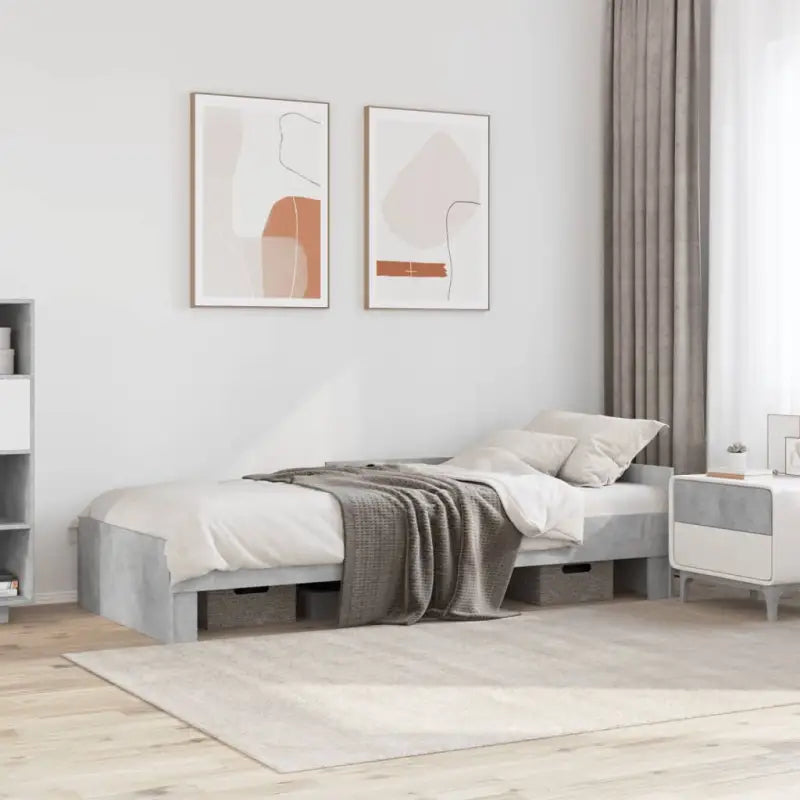 Harde houten bedframe voor een goede nachtrust - Betongrijs / 90 x 190 cm - Bedden & bedframes