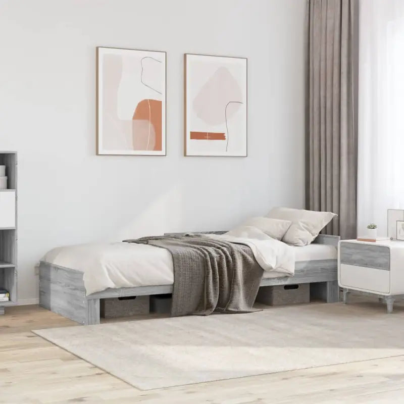 Harde houten bedframe voor een goede nachtrust - Grijs sonoma / 75 x 190 cm - Bedden & bedframes