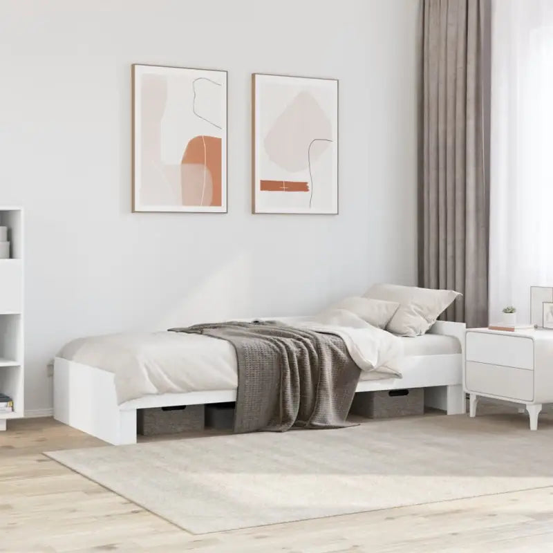 Harde houten bedframe voor een goede nachtrust - Wit / 100 x 200 cm - Bedden & bedframes