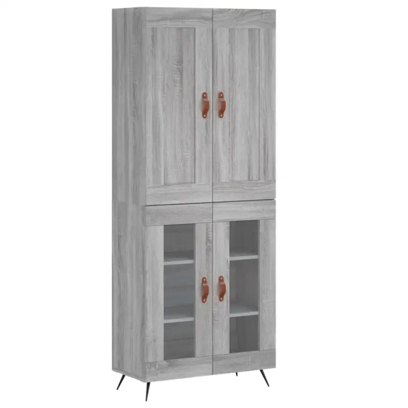 Hoge kast in grijs sonoma met ijzeren poten voor een trendy interieur - Dressoirs & buffetkasten