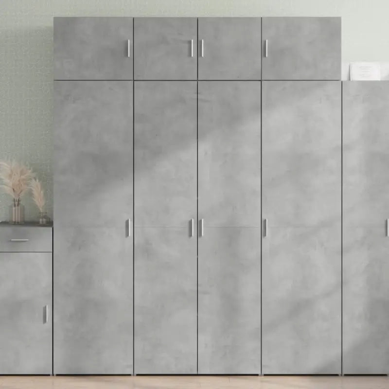 Hoge kast in grijs sonoma van bewerkt hout met stijlvolle uitstraling - Betongrijs / 1 - Dressoirs & buffetkasten