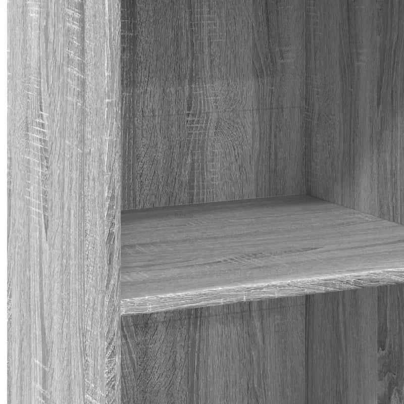 Hoge kast in grijs Sonoma van bewerkt hout voor een klassieke uitstraling - Dressoirs & buffetkasten
