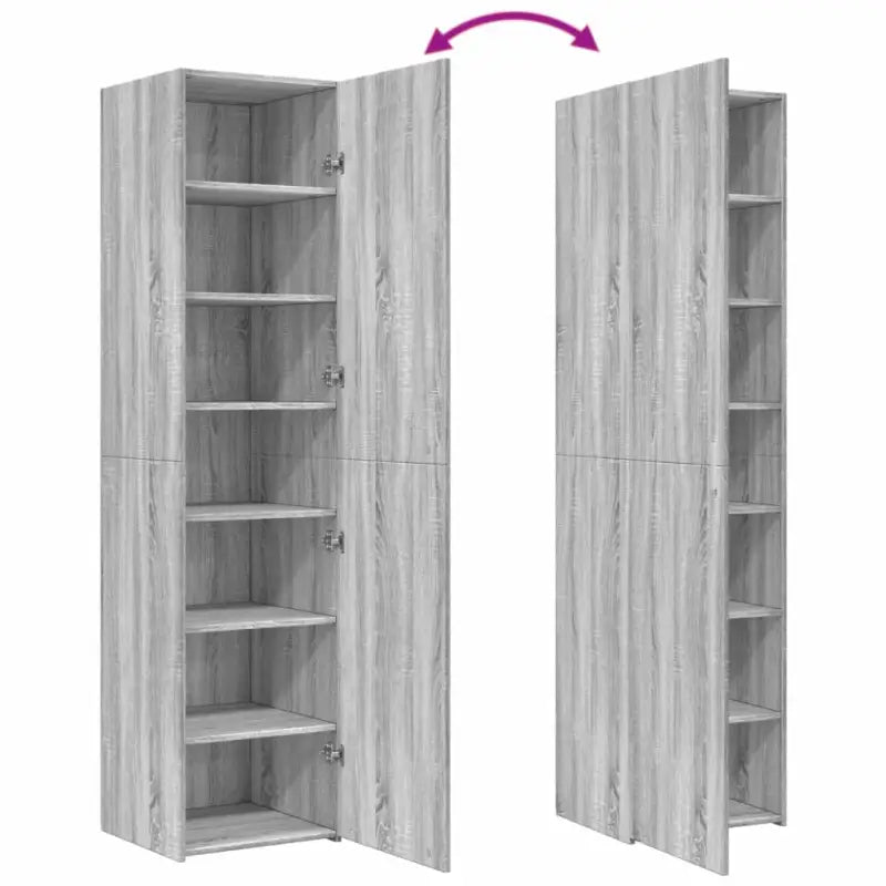 Hoge kast in grijs sonoma van bewerkt hout voor een stijlvolle interieurubouw - Dressoirs & buffetkasten