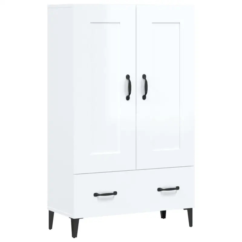 Hoge kast in hoogglans wit bewerkt hout voor een chique interieur - Dressoirs & buffetkasten
