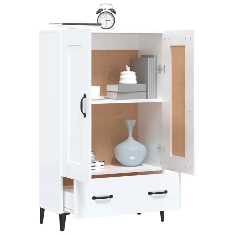 Hoge kast in hoogglans wit bewerkt hout voor een chique interieur - Dressoirs & buffetkasten