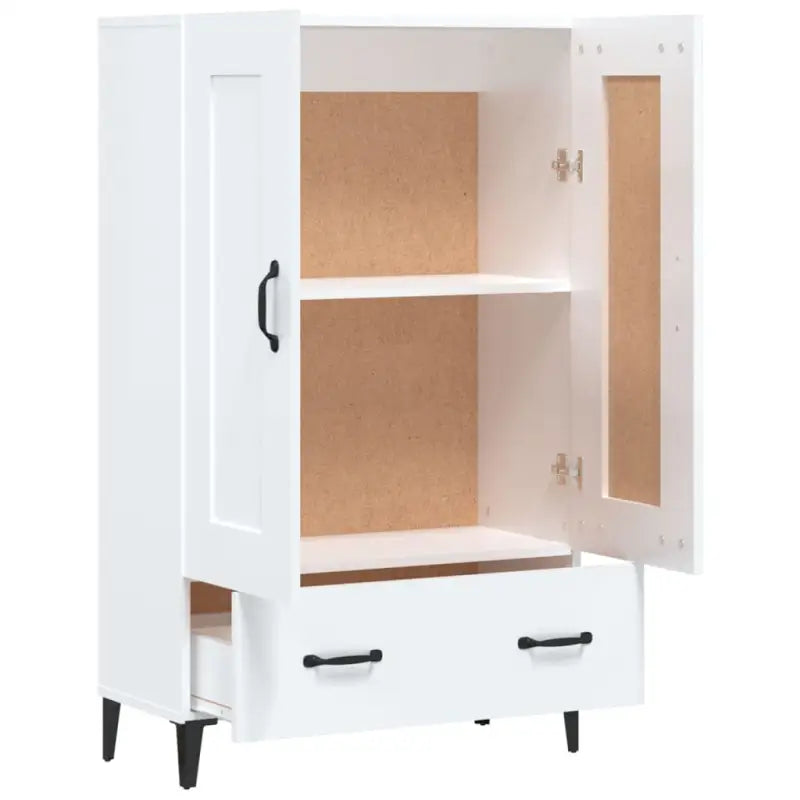 Hoge kast in hoogglans wit bewerkt hout voor een chique interieur - Dressoirs & buffetkasten