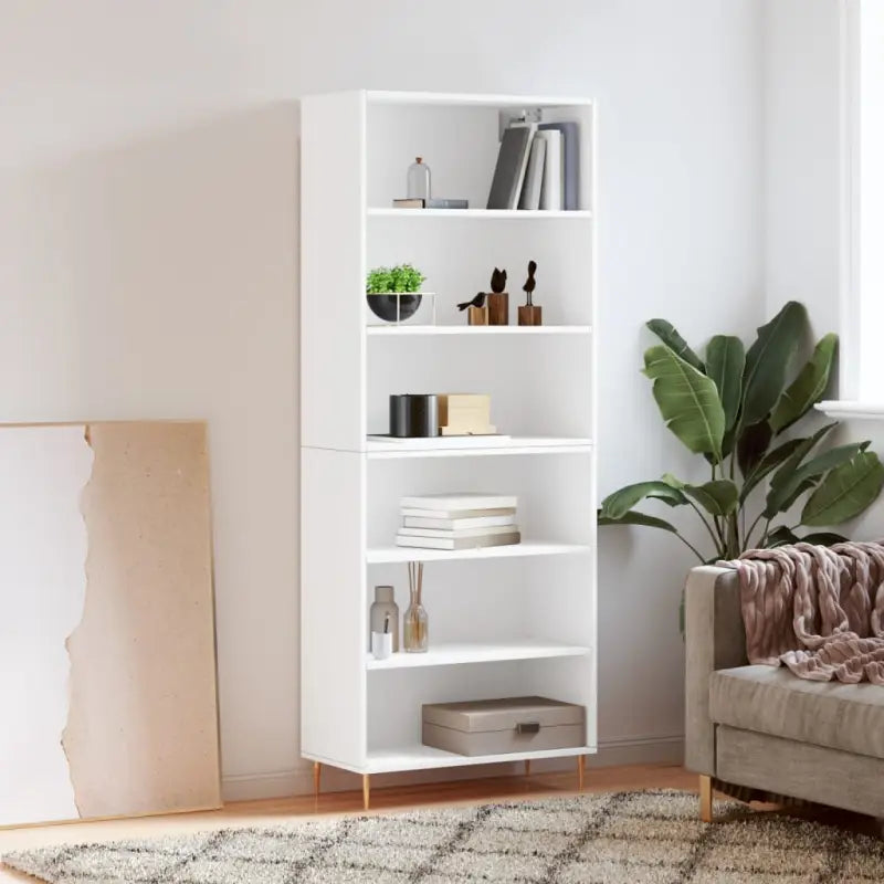 Hoge kast met ijzeren poten van bewerkt hout voor een stijlvolle look - Wit / 1 / 3 schappen - Dressoirs & buffetkasten