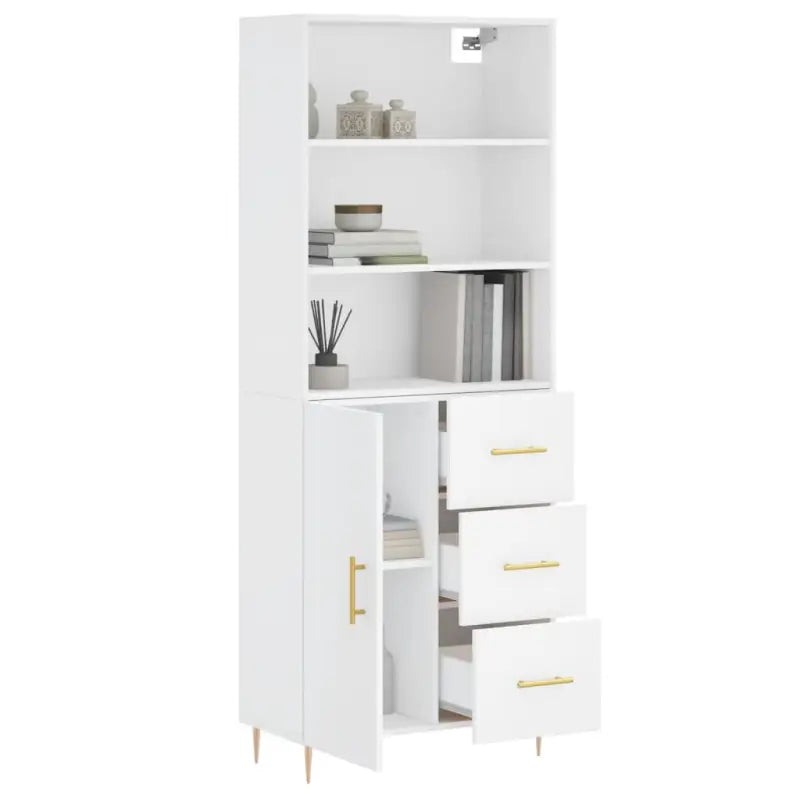 Hoge kast met ijzeren poten van bewerkt hout voor een stijlvolle look - Dressoirs & buffetkasten
