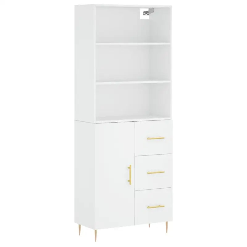 Hoge kast met ijzeren poten van bewerkt hout voor een stijlvolle look - Dressoirs & buffetkasten