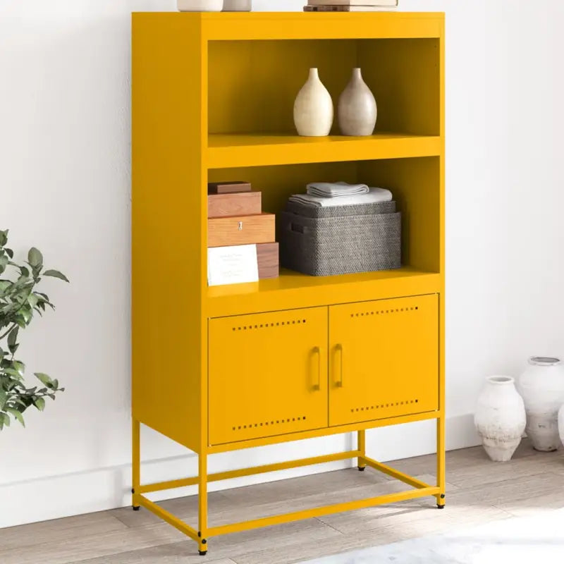 Hoge kast met industriële stijl voor woon en slaapkamer - Geel / 1 - Dressoirs & buffetkasten