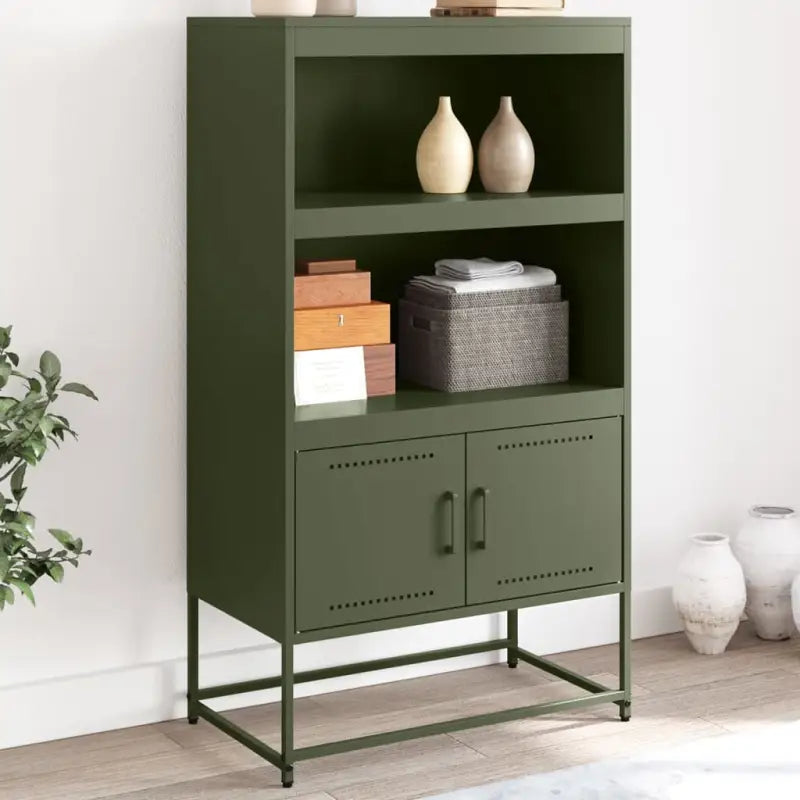 Hoge kast met industriële stijl voor woon en slaapkamer - Groen / 1 - Dressoirs & buffetkasten