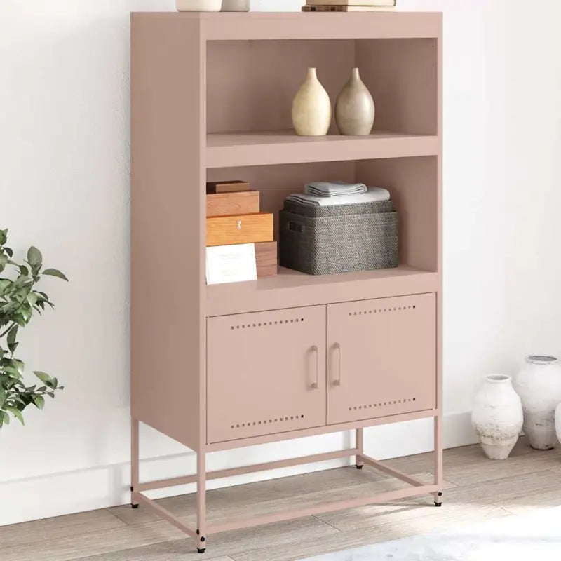 Hoge kast met industriële stijl voor woon en slaapkamer - Roze / 1 - Dressoirs & buffetkasten