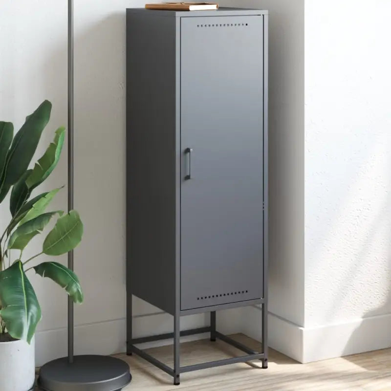 Hoge kast met industriële stijl voor woonkamer of slaapkamer - Antraciet / 1 - Dressoirs & buffetkasten