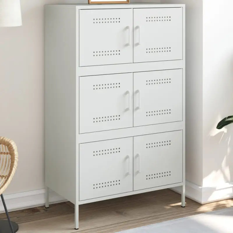 Hoge kast met industriële stijl voor woonkamer of slaapkamer - Wit / 1 - Dressoirs & buffetkasten
