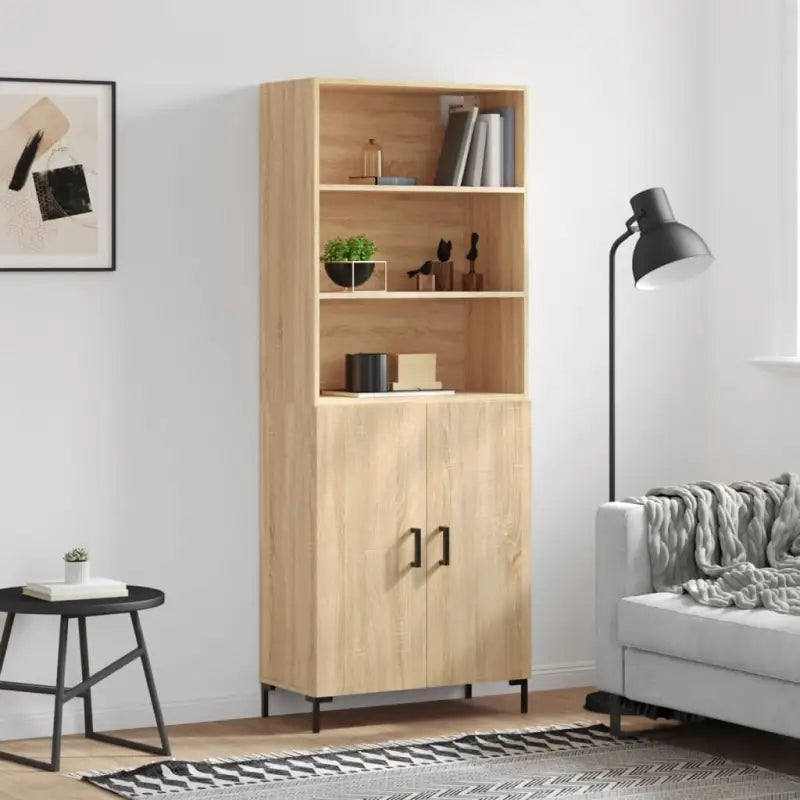 Hoge kast van bewerkt hout met duurzame charme en unieke stijl - Sonoma eiken / 1 / 2 deuren - Dressoirs & buffetkasten
