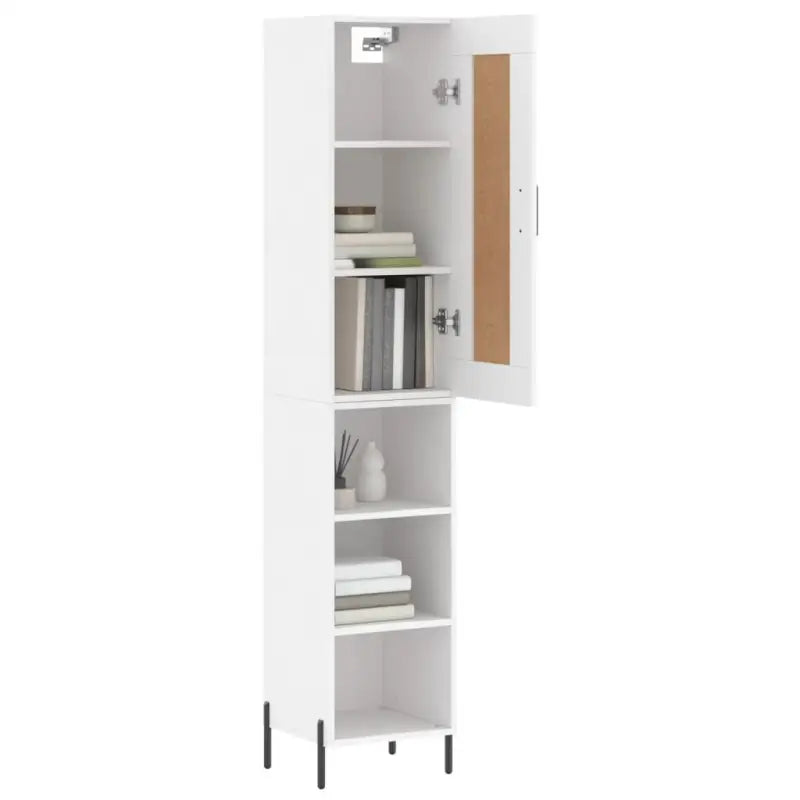 Hoge kast van bewerkt hout met duurzame en stabiele afwerking - Dressoirs & buffetkasten