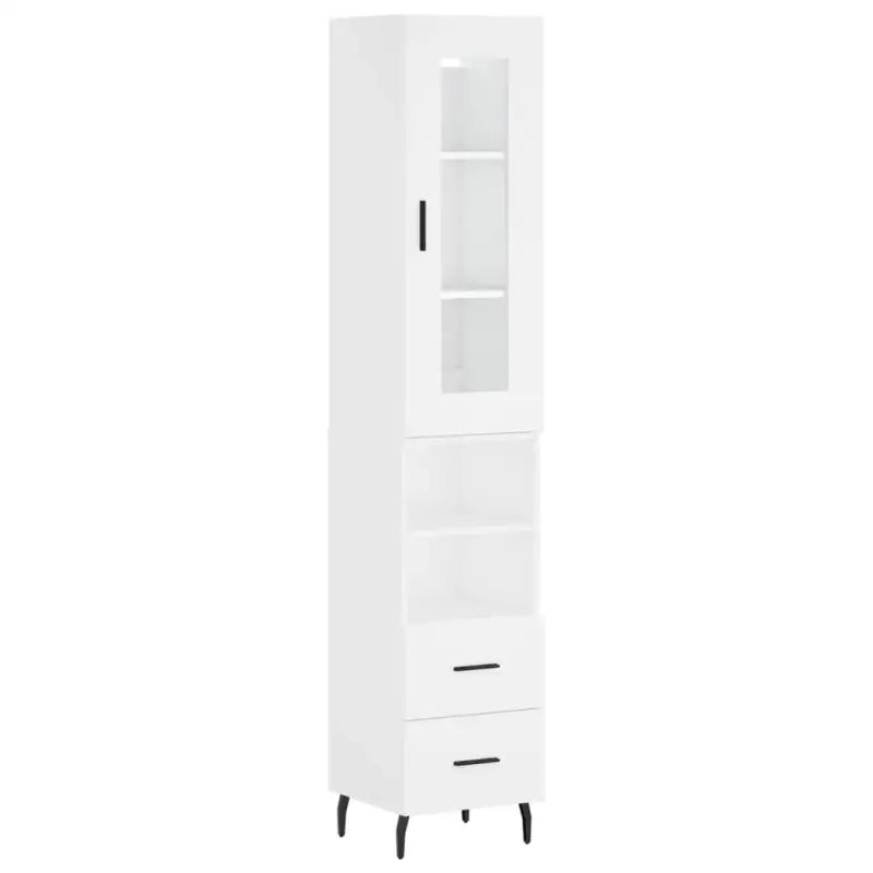 Hoge kast van bewerkt hout met duurzame en stabiele afwerking - Dressoirs & buffetkasten