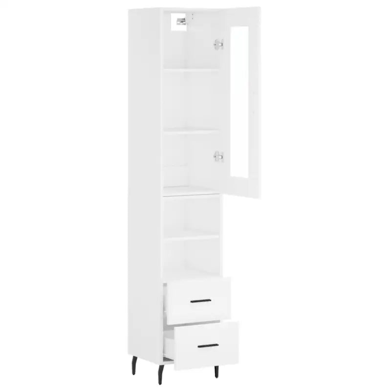 Hoge kast van bewerkt hout met duurzame en stabiele afwerking - Dressoirs & buffetkasten