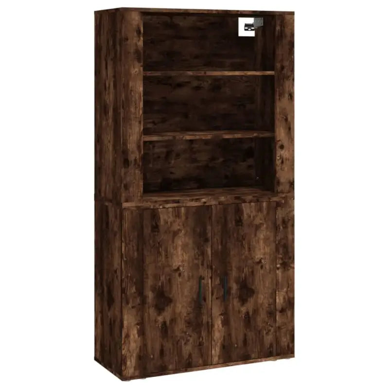 Hoge kast van bewerkt hout met duurzame en stabiele afwerking - Dressoirs & buffetkasten