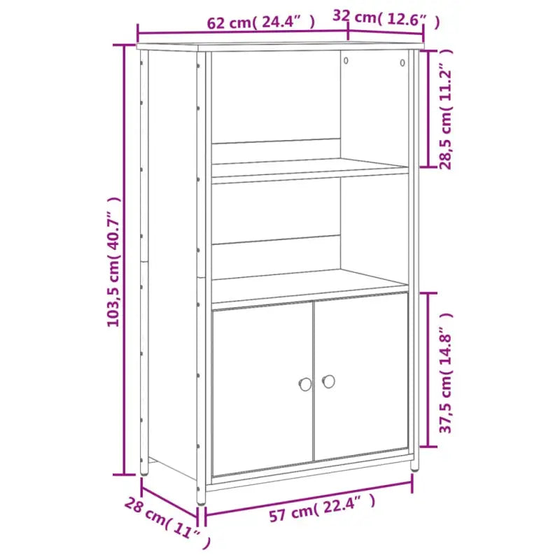 Hoge kast van bewerkt hout voor een moderne en duurzame uitstraling - Dressoirs & buffetkasten