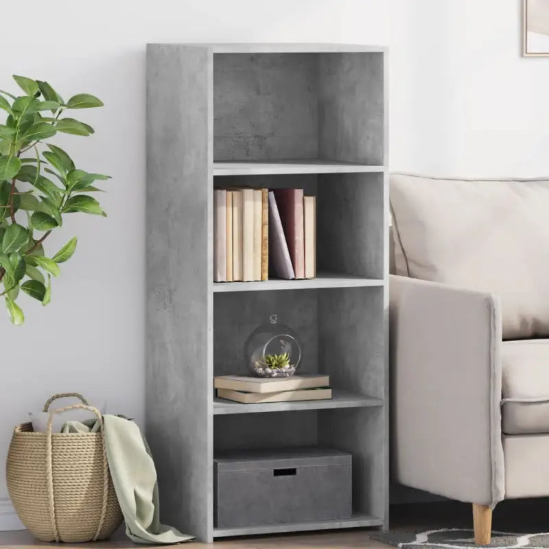Hoge kast van bewerkt hout voor een stijlvolle inrichting - Betongrijs / 1 - Dressoirs & buffetkasten