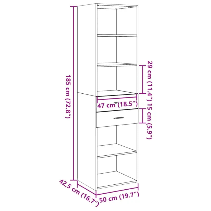 Hoge kast van bewerkt hout voor een stijlvolle inrichting - Dressoirs & buffetkasten