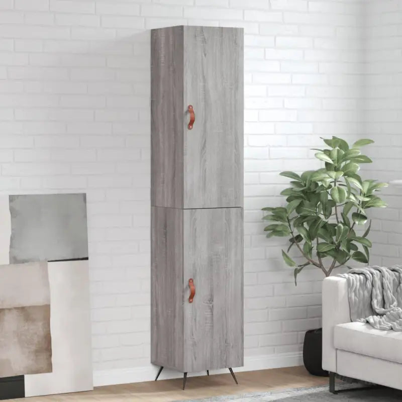Hoge kast van bewerkt hout voor een trendy en duurzame interieurstijl - Grijs sonoma / 1 / 1 deur - Dressoirs &