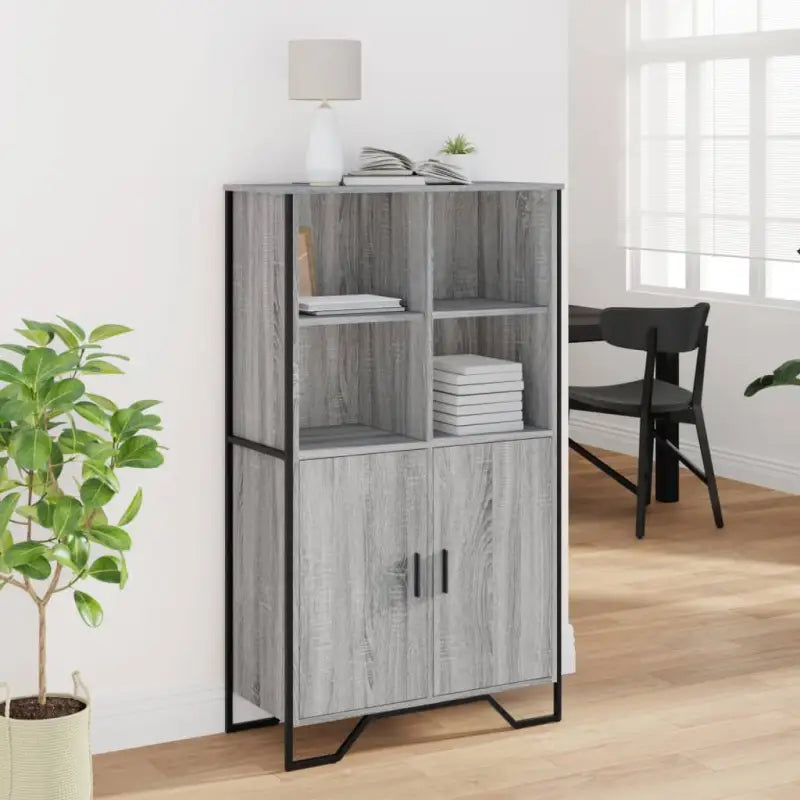 Hoge kast van grijs Sonoma eiken voor een stijlvolle inrichting - Dressoirs & buffetkasten