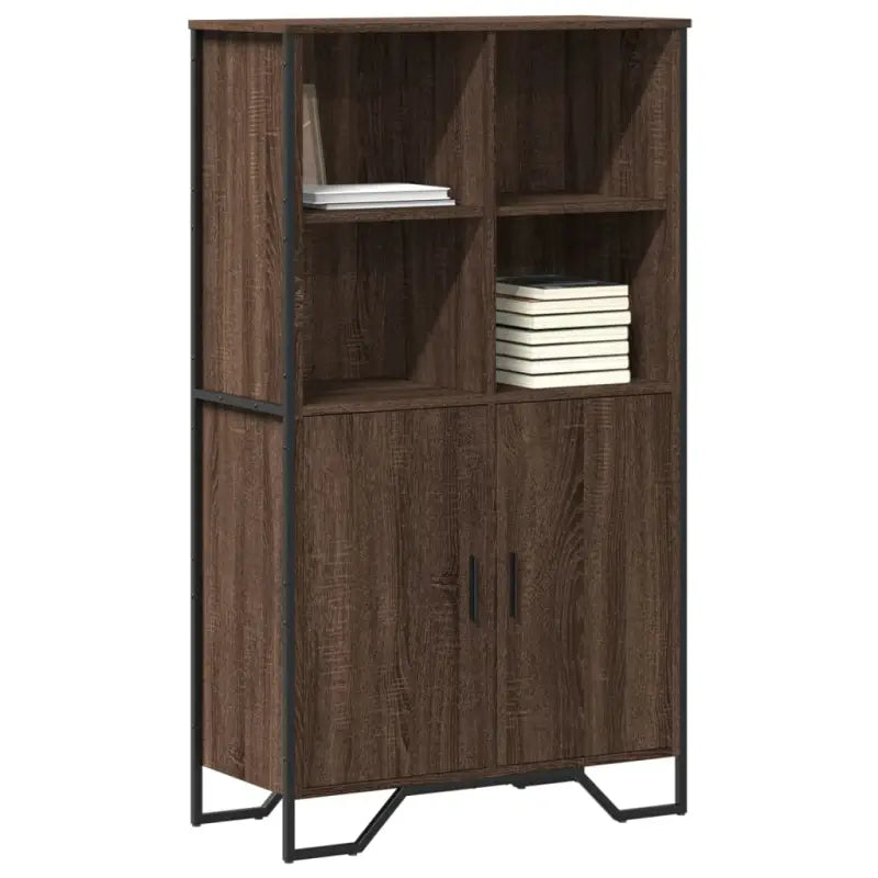 Hoge kast van grijs Sonoma eiken voor een stijlvolle inrichting - bruin eikenkleur / 1 - Dressoirs & buffetkasten
