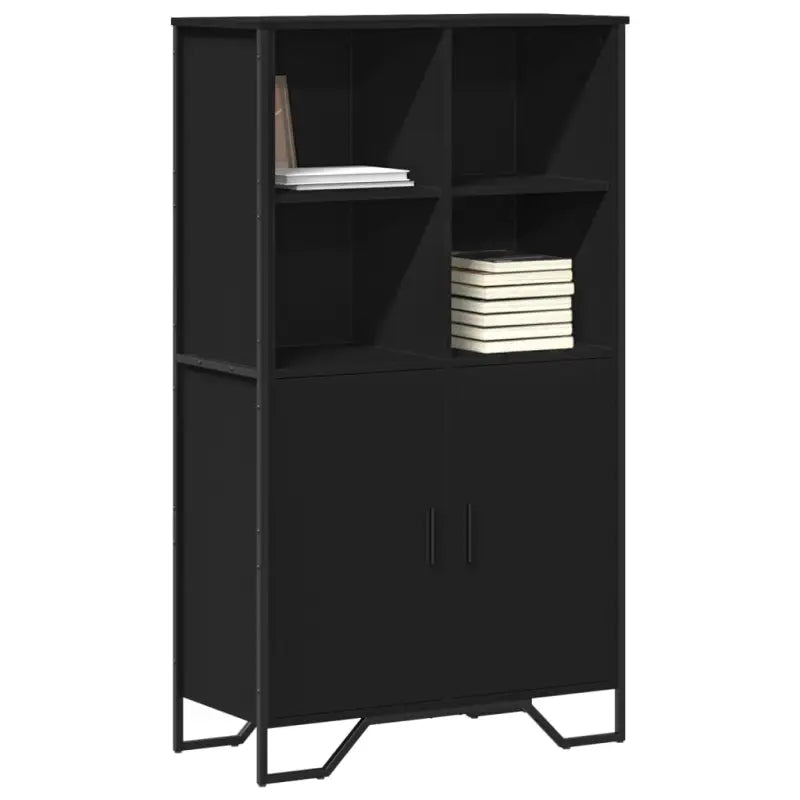 Hoge kast van grijs Sonoma eiken voor een stijlvolle inrichting - Zwart / 1 - Dressoirs & buffetkasten