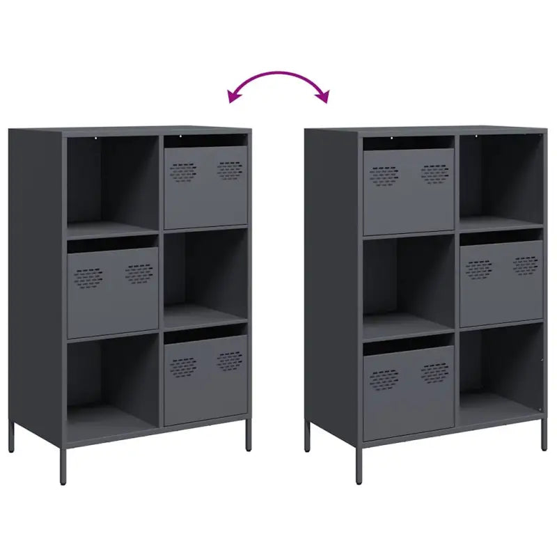 Hoge kast van koudgewalst staal voor decoratie en praktische opbergruimte - Dressoirs & buffetkasten