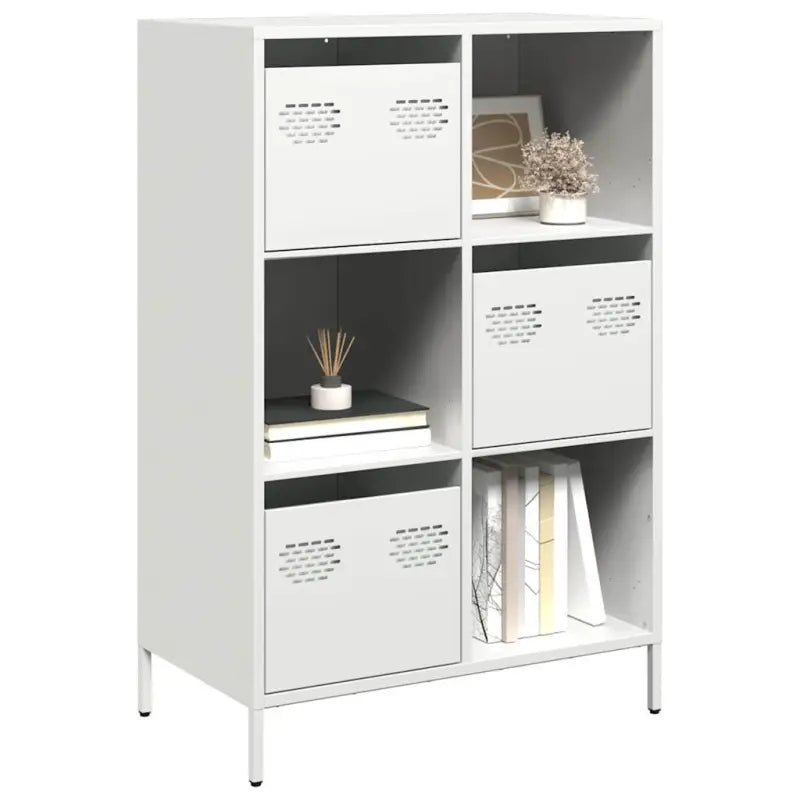 Hoge kast van koudgewalst staal voor decoratie en praktische opbergruimte - Wit / 1 - Dressoirs & buffetkasten