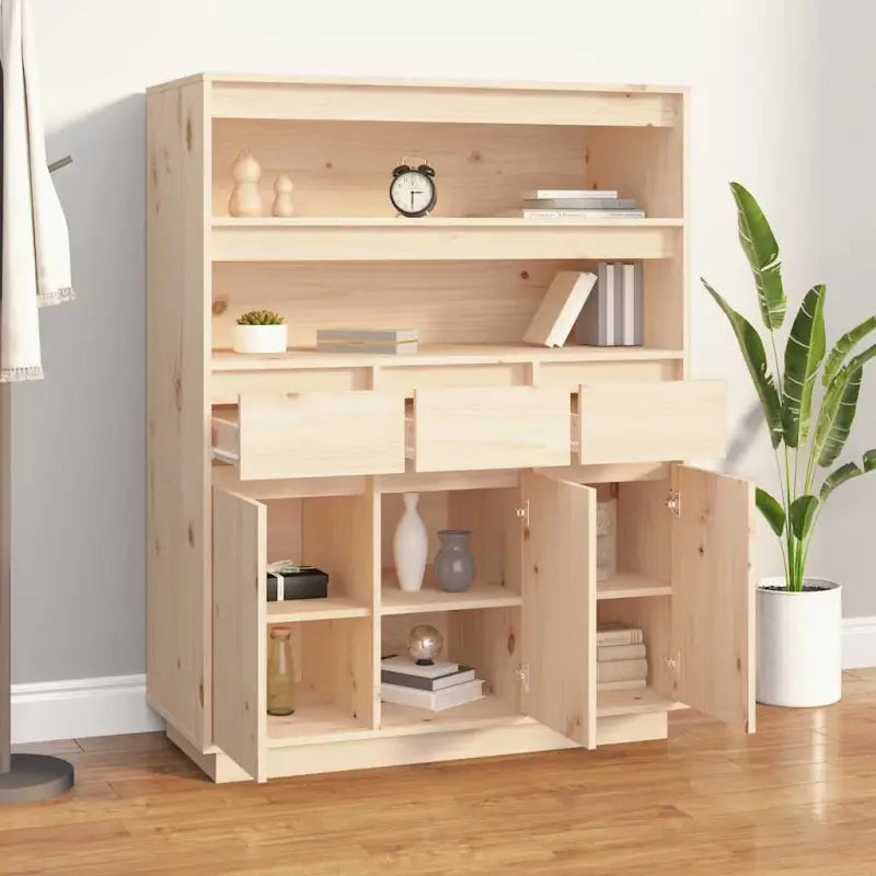 Hoge kast van massief grenenhout voor klassiek interieur - Dressoirs & buffetkasten