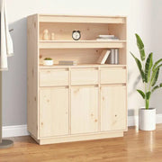 Hoge kast van massief grenenhout voor klassiek interieur - Dressoirs & buffetkasten