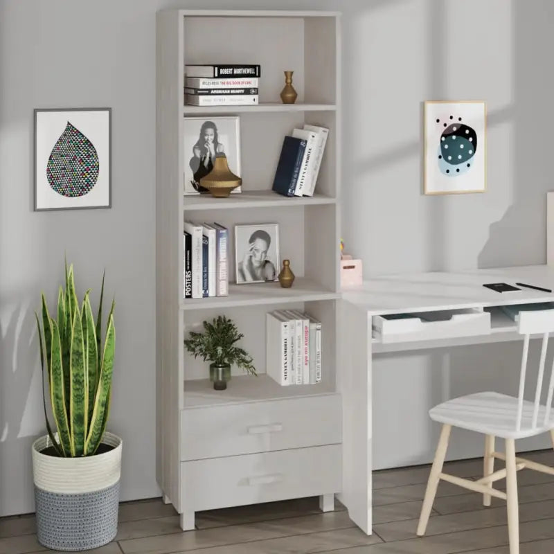 Hoge kast van massief grenenhout voor uw interieur - Wit / 1 - Dressoirs & buffetkasten