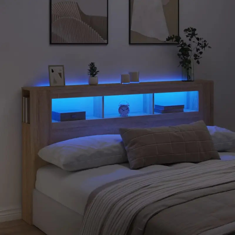 Hoofdbord en voetbord in bewerkt hout grijs Sonoma voor moderne slaapkamers - Sonoma eiken / 180 x 103.5 cm / 1
