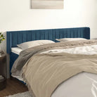 Hoofdbord en voetbord in fluweel levering bevat 147x16x118 - Donkerblauw / 163 x 16 x 78/88 cm / 1 - Hoofdborden